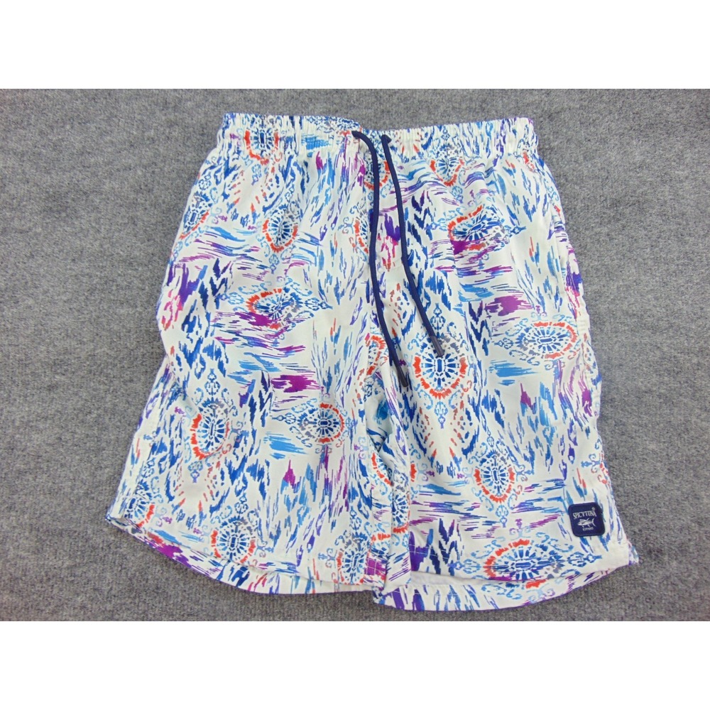 Spicy Tuna Swim Trunks Mens Small Multicolor Ikat Abstract Beach Summer Surf